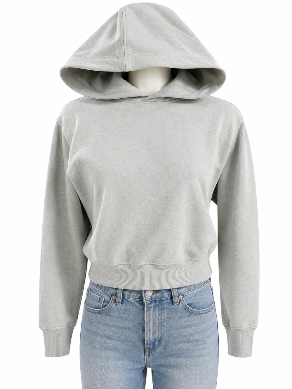 Target Light Gray Cropped Hooded Sweatshirt